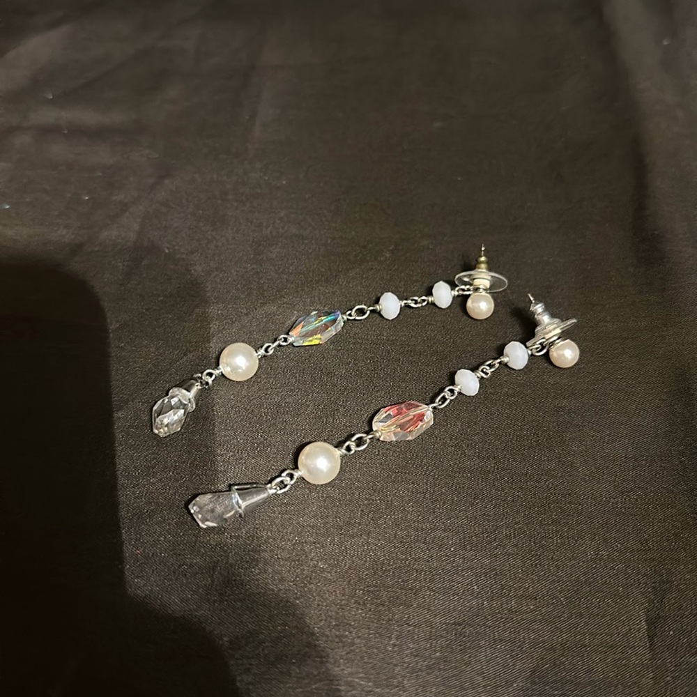 swarovski earrings with crystals and pearls